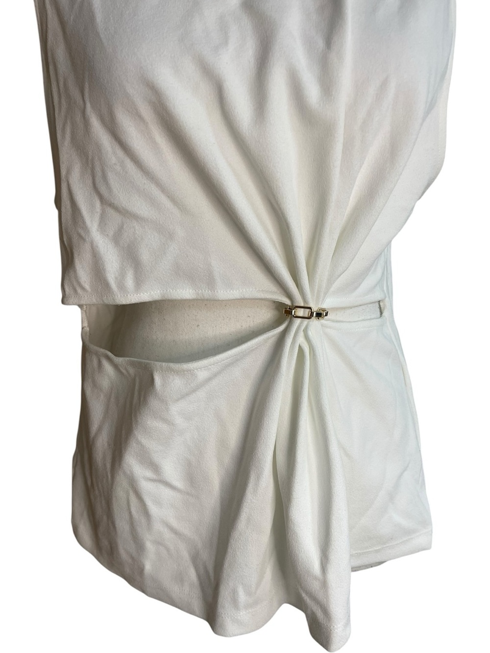Zara Cut-Out Twist Front Tank Top White - Picture 3 of 13